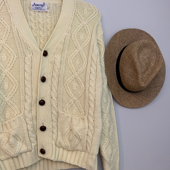 Sweaters - Vintage Cream Crochet Sweater